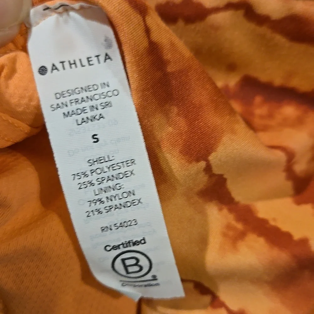 ATHLETA Exhale Printed Tahiti Island Coral Sports Bra